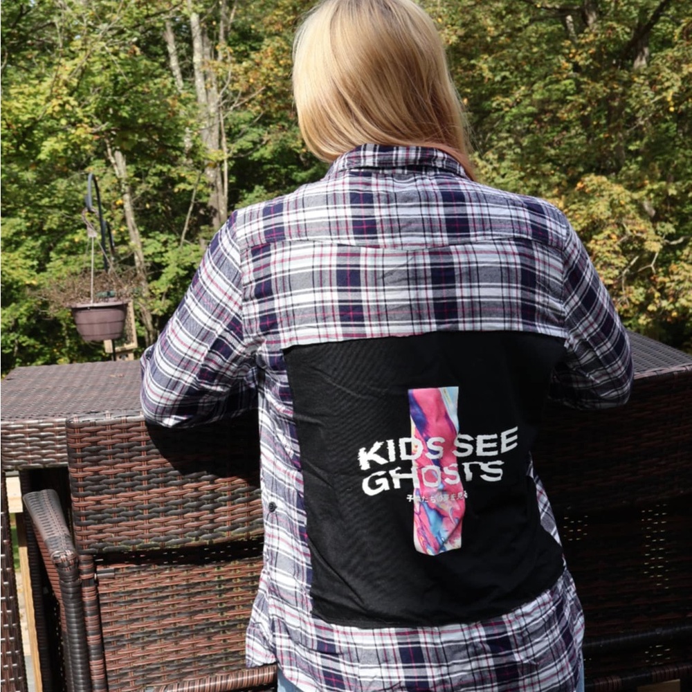 Plaid Shirt with Graphic Back